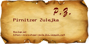 Pirnitzer Zulejka névjegykártya